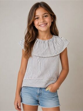 NWT The Sunday Collective Striped Cotton Blend Top